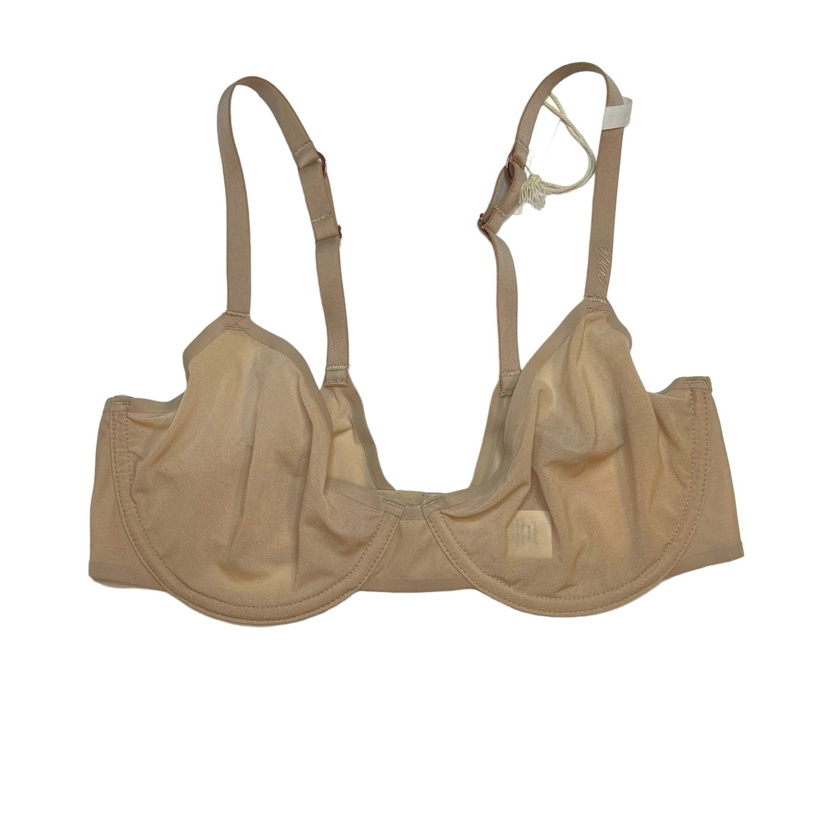 Primary image for Aerie Smoothez Balconette Bra Light Tan Mesh Underwire Size 32B New