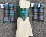Gaelic Kilt Hose Socks Ivory Size M 9-11 US Made In UK Wool Blend Tartan... - £26.69 GBP