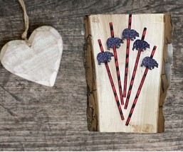 Lumberjack Straws, Lumberjack Theme, Bear Straws, Woodland Birthday 10ct - $9.65