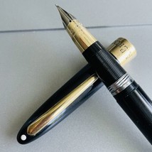 VINTAGE SHEAFFER BALANCE OS AUTOGRAPH FOUNTAIN PEN BLACK 14K GOLD TRIM - £257.07 GBP