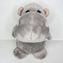 Aurora Hippo Plush Chunky Gray Hippopotamus Adorable Stuffed Animal 11&quot; - £14.31 GBP