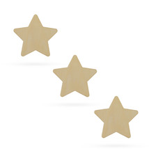 3 Stars Unfinished Wooden Shapes Craft Cutouts DIY Unpainted 3D Plaques ... - $27.54