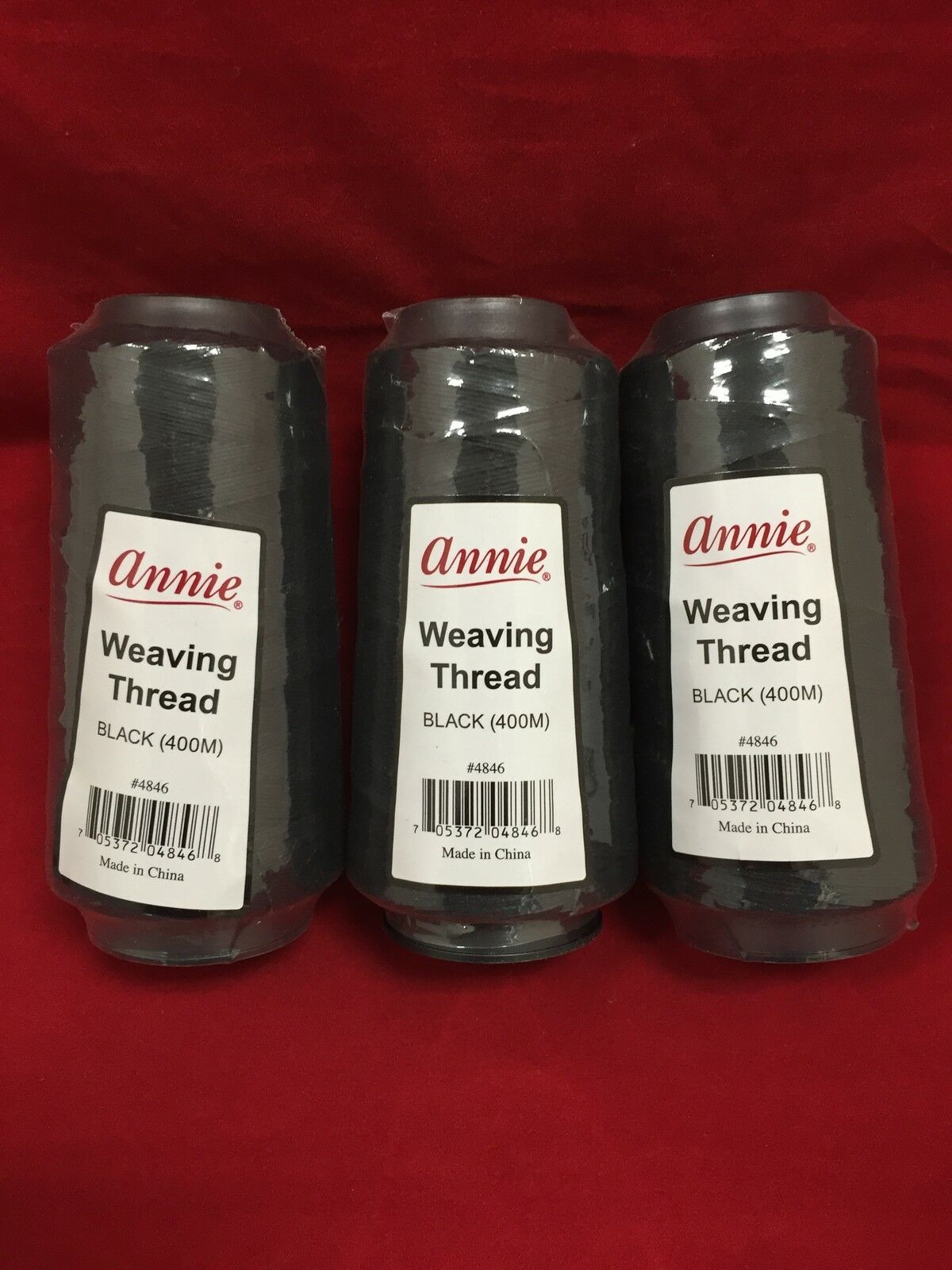 Primary image for (3PACK)  ANNIE WEAVING THREAD BLACK 400 M #4846 MEDIUM WEAVING THREAD