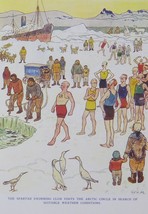 Punch Cartoon Art - The Spartan Swimming club - George Morrow (1934)- Framed Pic - £26.05 GBP