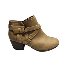 Dunes Patty Ankle Booties Heeled Womens 10 Brown Round Toe Block Heel Si... - £22.60 GBP