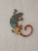 Hand-Painted Metal Native American Gecko Lizard Fridge Magnet - £7.78 GBP