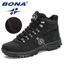 BONA 2021 New Arrival Winter Men Ankle Boots Leather Tactical Shoes Man Anti-Ski - £81.99 GBP