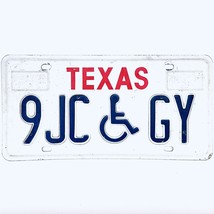  United States Texas Base Disabled License Plate 9JC GY - £13.31 GBP