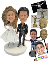 Personalized Bobblehead Elvis Presley Groom And Bride Wanna Be Posing For Weddin - £117.27 GBP