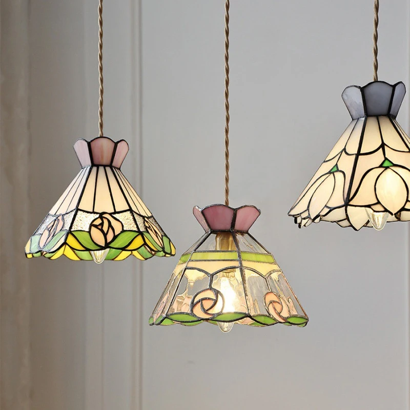Color Tiffany Glass Pendant Light Industrial Loft Hanging Lamp Ceiling - $62.94+
