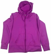 Nike Hoodie Sweatshirt Womens Pink Magenta Therma Fit Large Full Zip Jacket - £15.00 GBP