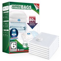 6 Pack Vacuum Storage Bags For Comforter And Blankets, Jumbo Vacuum Seal Bags Fo - £34.79 GBP