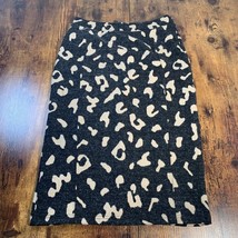 Anthropologie Maeve Women Daphne Animal Print Pencil Sweater Skirt Sz Small Gray - £19.71 GBP