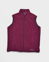 Eddie Bauer Jacket Womens XL Fleece Vest Purple Full Zip Sweatshirt Slee... - £12.64 GBP