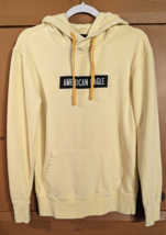 American Eagle AE Sweatshirt w/ Hood Pale Yellow Hoodie Size XS Pullover Logo - £10.05 GBP