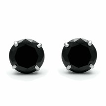 4Ct Brilliant Simulated Black Diamond Solitaire Earrings 14k White Gold Plated - £55.34 GBP