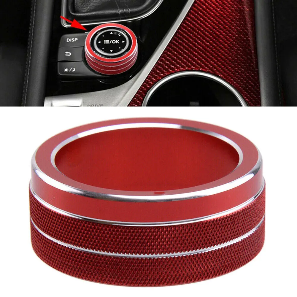 Red Car Interior Multimedia Decoration Ring Knob Trim Cover For Infiniti Q50 201 - £40.75 GBP
