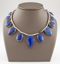 Navajo Denim Lapis lazuli Sterling Silver Necklace 18&quot; Long - £1,193.52 GBP