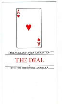 The Deal Brochure 1981 Metropolitan Opera Schedule Dallas Grand Opera Associatio - £17.54 GBP