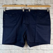 Ellos Women&#39;s Plus Size 30 Shorts Zippered 54&quot; Waist Chino Pockets Navy ... - $24.74