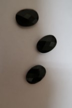 1.8 mm black faceted oval stone bead plastic - glue on - £1.16 GBP