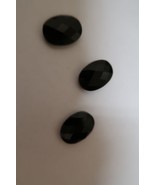 1.8 mm black faceted oval stone bead plastic - glue on - $1.49