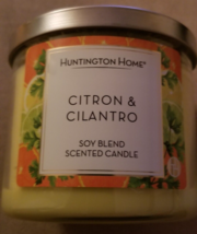 Huntington Home Citron &amp; Cilantro Scented Candle 3 Wick - £8.63 GBP