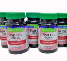 5 Bottles/24-ct People&#39;s Choice Fish Oil Omega 3 Softgels 1000 MG=120 - $22.76