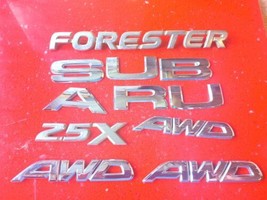 03 - 05 Subaru Forester 2.5x AWD Side Pillars &amp; Rear Emblem Logo Nameplate OEM - £31.67 GBP