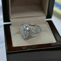2,50 Karat Diamant-Halo-Verlobungsring mit Birnenschliff, 14 Karat... - £78.20 GBP