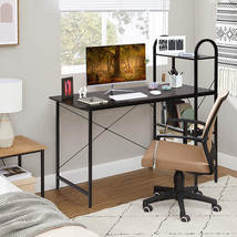 Reversible Computer Desk Study Workstation Home Office 4-tier Bookshelf-Brown - - £117.49 GBP
