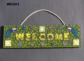 Peacock Welcome Mosaic House Sign HANDMADE with a lot of BEAUTIFUL THING... - $103.98