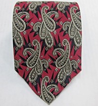 GIORGIO ARMANI CRAVATTE PAISLEY MEN&#39;S 100% SILK TIE 56&quot;L  3 7/8&quot;W MADE I... - £17.33 GBP