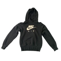 Nike Air Womens Small Black Hoodie Sweatshirt Pullover Black White Spell... - $28.97