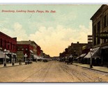 Broadway Street View Looking South Fargo North Dakota ND DB Postcard W6 - £4.52 GBP