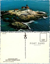 Maine Boothbay Harbor Cuckhold&#39;s Light Lighthouse Helipad Vintage Postcard - £7.41 GBP