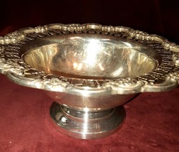VintageSilver Plated Small  Food Serving Dish Carved Floral - $42.31