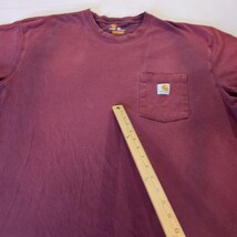 Carhartt K87 PRT Original Fit Crewneck Men’s Red Cotton T-Shirt Pocket Size 2XL  image 3