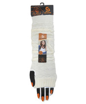 Cable Knit Women&#39;s Arm Finger Warmers With Thumb Holes Cream Color New 1... - £9.94 GBP