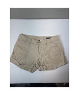 GAP Shorts Womens Beige Linen Cotton Rolled Cuff Mid Rise Pockets Chino ... - $19.95
