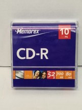 Memorex ~ 10PK ~ CD-R ~ 52X / 700MB / 80min ~ Discs with Sleeves ~New - £8.65 GBP