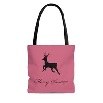 Merry Christmas Deer Fruit Dove AOP Tote Bag - $17.65+