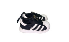 Adidas Superstar Toddler Shoes Black White Slip On Sneakers Size 5K image 3