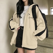 Women Hoodie Harajuku Korean Version Loose Oversized Sweatshirts Cat Face Long-s - £49.43 GBP