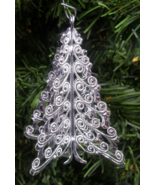 Silver Filigree West Germany christmas tree ornament vintage pierced metal - £24.96 GBP