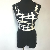 Vintage Robby Len Fashions Swimsuit size L 38 Black and White Womens Uni... - £11.21 GBP