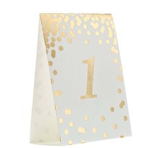 Gold Confetti Table Number Cards Wedding Reception Party Supplies - $10.99