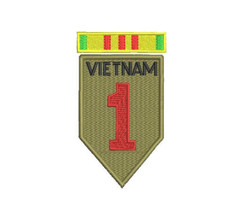 Big Red One 1st Infantry Division Vietnam Service Ribbon Embroidered Polo Shirt - £27.32 GBP