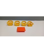 Vintage Fisher Price Little People 4 Yellow Chairs & Orange Coffee Table - $5.94