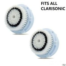 2-PK DELICATE Facial Brush Head Replacements Mia Aria Smart Fits All Clarisonic - £9.49 GBP